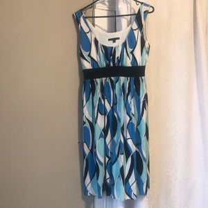 Blue Black and white dress. Women size M